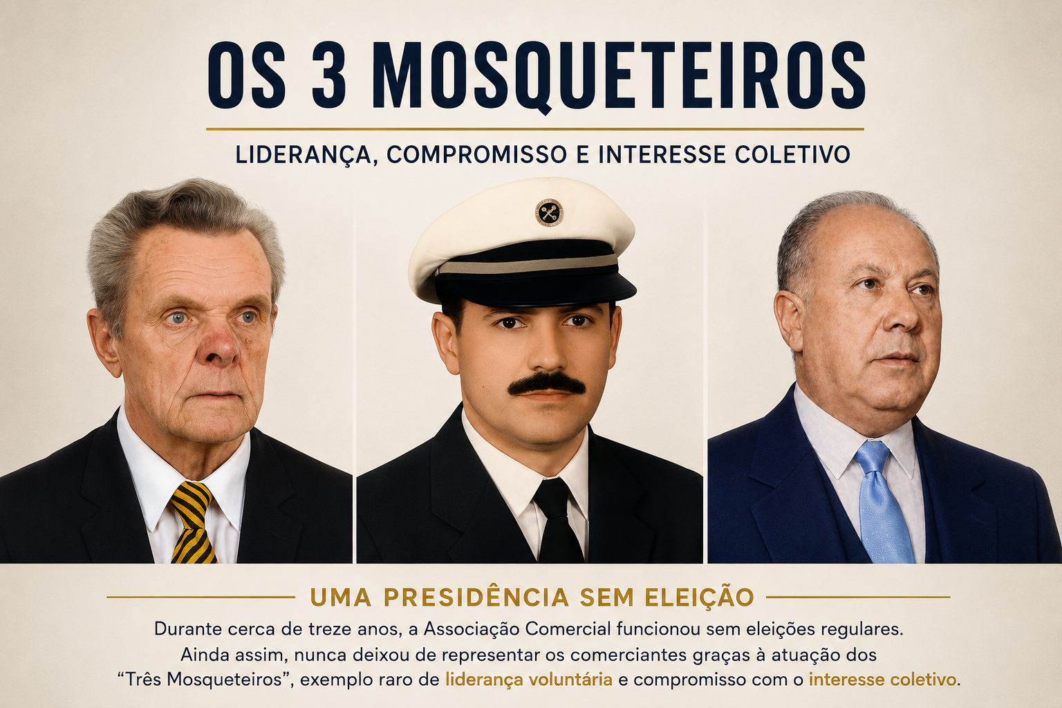 Figura 3 – Foto dos Três Mosqueteiros (1947 — 1960).